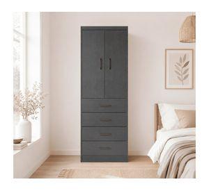 Clóset 2 puertas 4 cajones grafito 182x40x62 cm