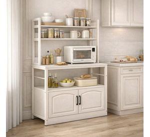 Mueble De Cocina Estante Organizador Con Puerta 100x40x158cm Blanco