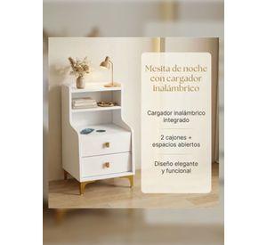 Velador 2 Niveles Con Cargador Inalambrico 40*34*68 Homer