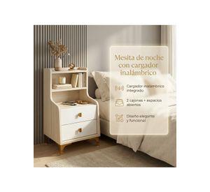 Velador 2 Niveles Con Cargador Inalambrico 40*34*68 Homer