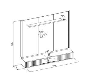 Panel TV 70" Amarante 2 puertas canela off white fosco