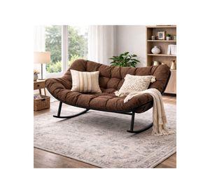 Sillon Mecedor Sillamecedora Sitial Dos Cuerpo Jardín Living Marrón