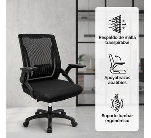Silla De Oficina Escritorio Ejecutiva Ecomonico Resistente Negro Poliéster