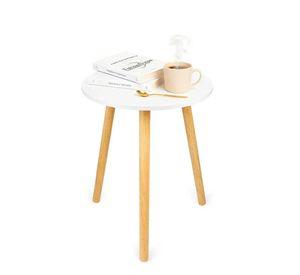 Mesa Auxiliar Redonda Mesa Lateral Centro De Madera Living