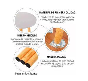 Mesa Auxiliar Redonda Mesa Lateral Centro De Madera Living