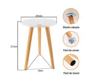 Mesa Auxiliar Redonda Mesa Lateral Centro De Madera Living
