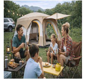 Carpa 12 Personas Techo Largo Color Marronclaro Homeroutdoor