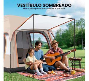 Carpa 12 Personas Techo Largo Color Marronclaro Homeroutdoor