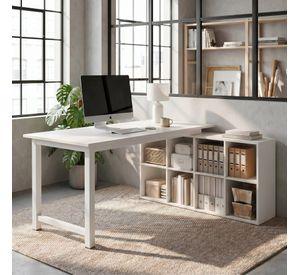 Escritorio Forma L Oficina Con Cajonera Intercambiable 140cm