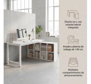 Escritorio Forma L Oficina Con Cajonera Intercambiable 140cm