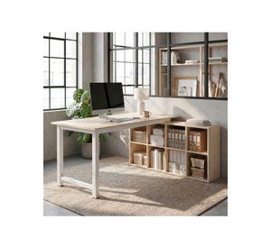 Escritorio Forma L Oficina Con Cajonera Intercambiable 140cm