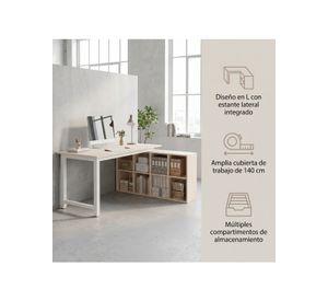 Escritorio Forma L Oficina Con Cajonera Intercambiable 140cm
