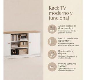 Rack Tv 140x29x54cm 3 Cajones 2 Puerta Melamina Homer Design