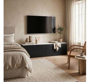 Rack Tv 80x40x30cm 2 Puerta Melamina Combinable Por Varios
