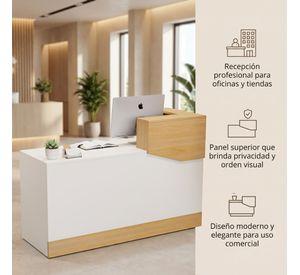 Escritorio Caja Registradora Mueble Para Recepción 140cm Marrón