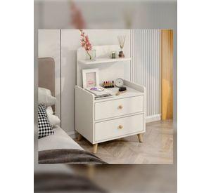 Velador Vanguardia 2 Cajones Bicolor 45*40*70 Con Respaldo