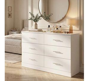 Comoda 6 Cajoneras Organizador Diseño E.e.u.u Moderno Blanco