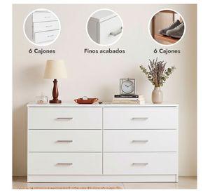 Cómoda 6 Cajones Cajonera mueble organizador dormitorio
