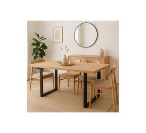 Mesa de Comedor Estilo Industrial 160x90 Madera Clara