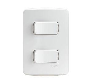 Placa armada Miluz interruptor 9/12 + 9/24 10AX blanco