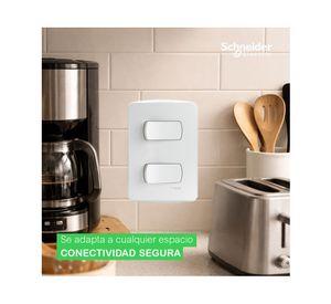 Placa armada Miluz interruptor 9/12 + 9/24 10AX blanco