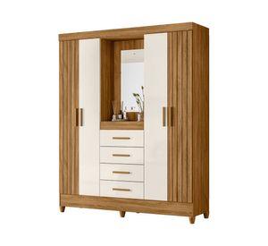 Clóset 4 puertas 4 cajones Atenas freijo 204x165x48 cm