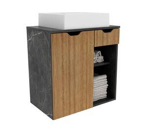 Mueble baño aéreo BN 61.5x60x38.7 cm mármol/lunar