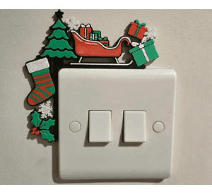 Adorno para interruptor - Trineo Santa