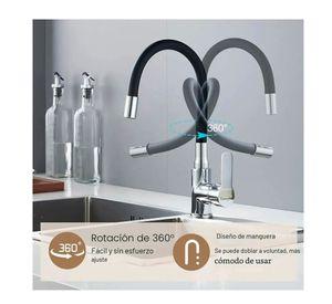 Llave Monomando Grifo De Lavaplatos Cuello Flexible De 360