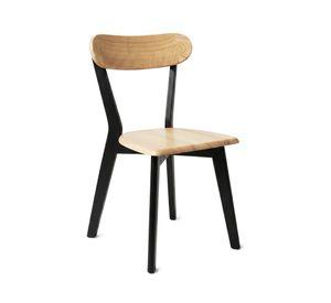 Silla Para Comedor Cocina Madera Moderna Respaldo Curvo Fresno Negra