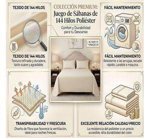 SET DE SABANAS DE 144 HILOS 2 PLAZAS W6