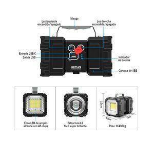 Linterna Recargable Doble Cabeza Led Multiuso Emergencia