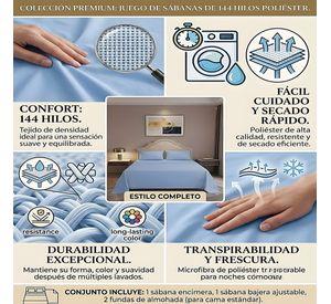 KIT DE SABANAS DE 144 HILOS SUPER KING W9