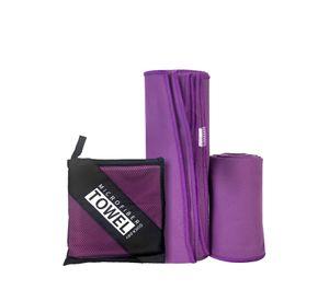 Toallas Microfibra Grande Secado Rápido Pack + Estuche Morado K-fit