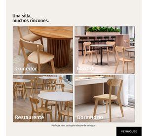 Silla Para Comedor Cocina Madera Moderna Respaldo Curvo Fresno Natural