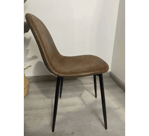 Silla de Comedor París Ecocuero Vintage con Patas de Metal