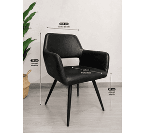 Pack 2 Butacas de Comedor Burgos Ecocuero Vintage con Patas de Metal | Silla Moderna para Living