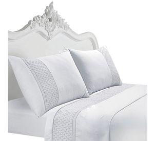 Juego de Sabanas 180 Hilos Broderie Blanco King