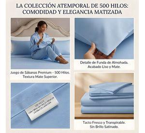 KIT DE SABANAS DE 500 HILOS 1,5 PLAZA W4