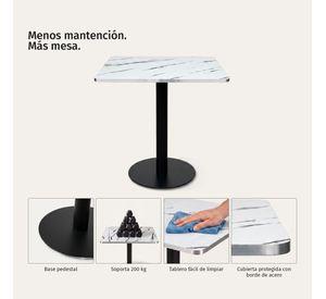 Mesa Cocina Comedor Café Bar Cuadrada Moderna 70x70 Oslo Blanca