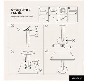 Mesa Cocina Comedor Café Bar Cuadrada Moderna 70x70 Oslo Blanca
