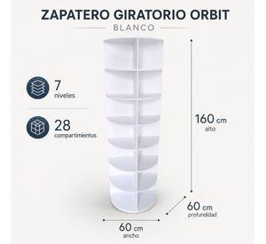 Zapatero Giratorio Orbit Blanco 7 Niveles 28 Compartimientos 60x60x160