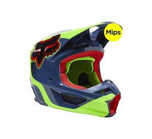 Casco Moto Niño V1 Venz Azul Fox