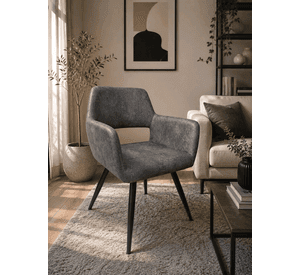 Pack 4 Butacas de Comedor Burgos Ecocuero Vintage con Patas de Metal | Silla Moderna para Living