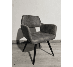 Pack 4 Butacas de Comedor Burgos Ecocuero Vintage con Patas de Metal | Silla Moderna para Living
