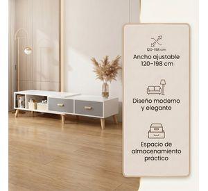 Rack Tv Ancho Extendible 120-198cm 2 Tiras Vanguardia Homer