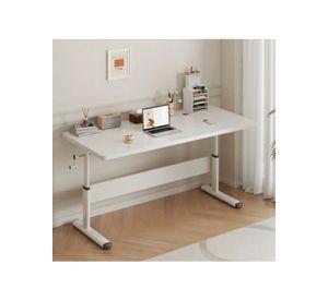 Escritorio Gamer Altura Ajustable Manual Homer Design 140cmx 89cm X60cm Color Blanco Instalacion Fa