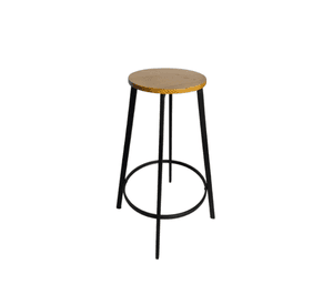 Taburete de Bar Industrial 75 cm Madera y Metal Piso Alto para Barra Cocina y Quincho Elipse