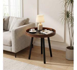 Mesa Lateral Homer Design Redonda Acero 40x45cm Melamina