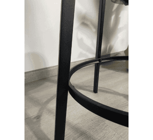 Taburete de Bar Industrial 75 cm Madera y Metal Piso Alto para Barra Cocina y Quincho Elipse